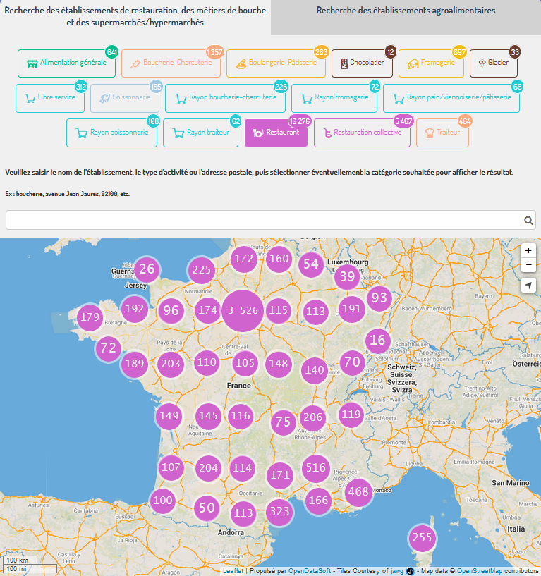 Cartographie Alim'Confiance